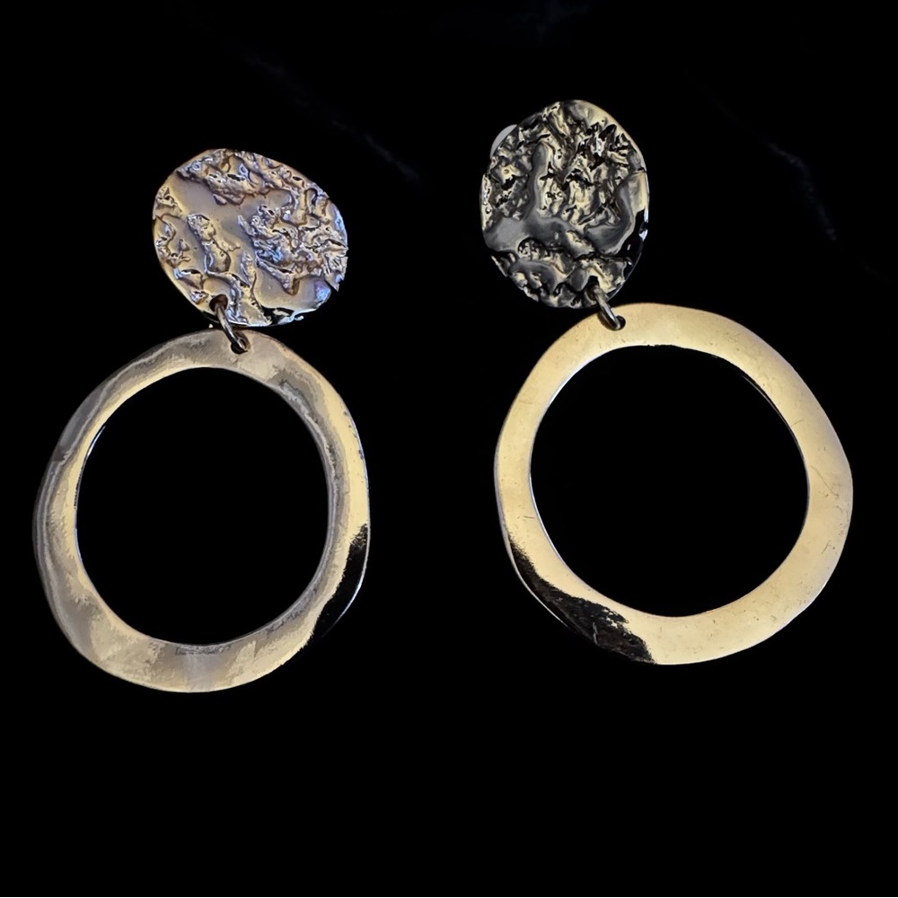 Gold-Tone Clip On Hoop Earrings